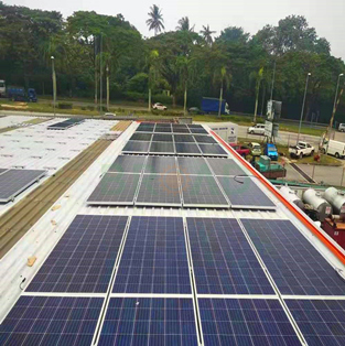 Techo de lata trapezoidal solar proyecto-450kw en Malasia